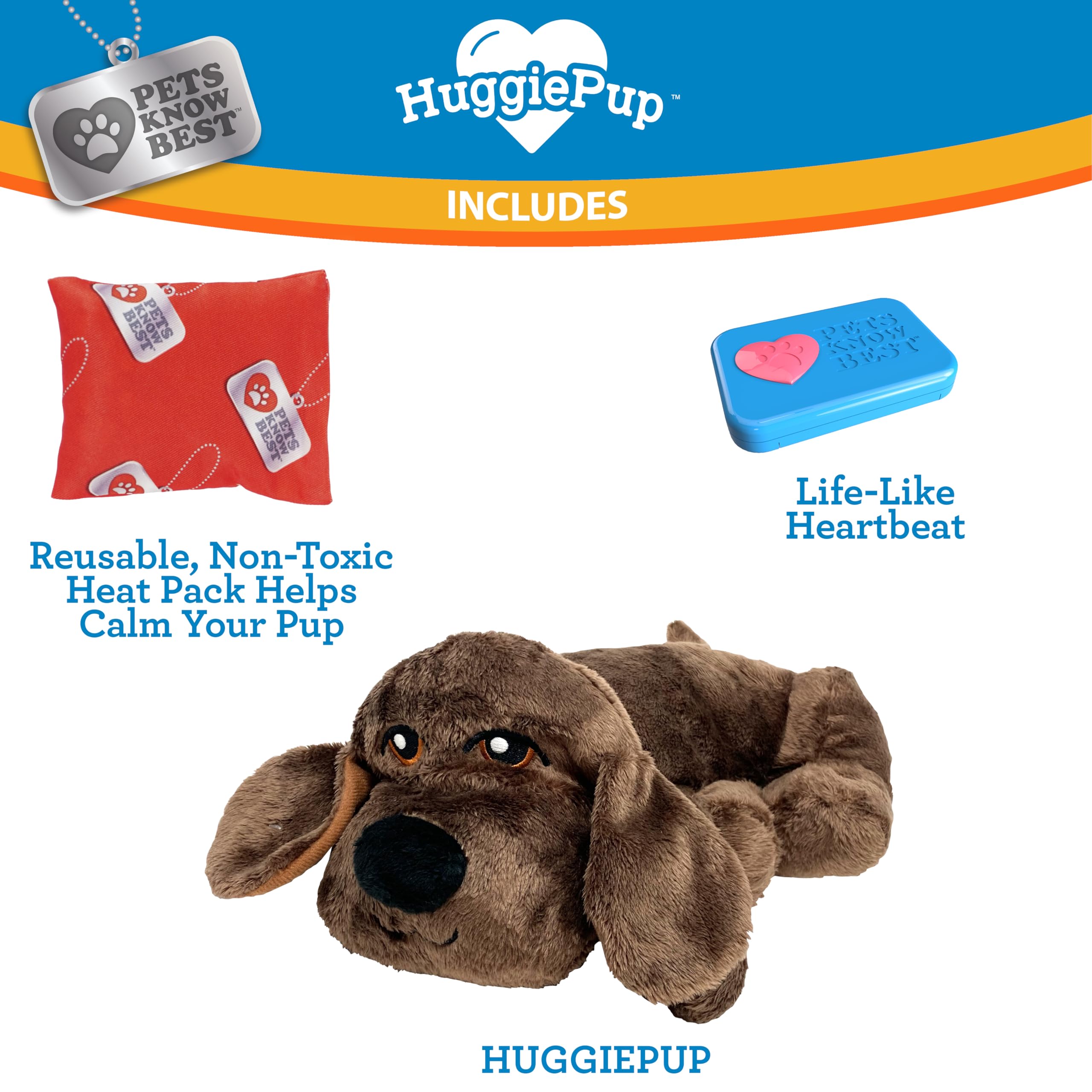 Pets Know Best HuggiePup crate training tool supports calm behavior during crate time.