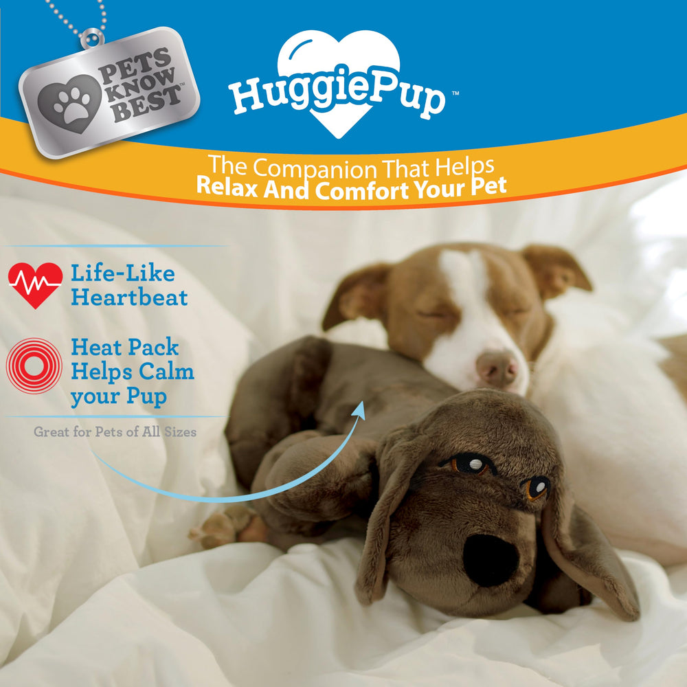 Pets Know Best HuggiePup heating pack delivers soothing warmth for comforting dog downtime.