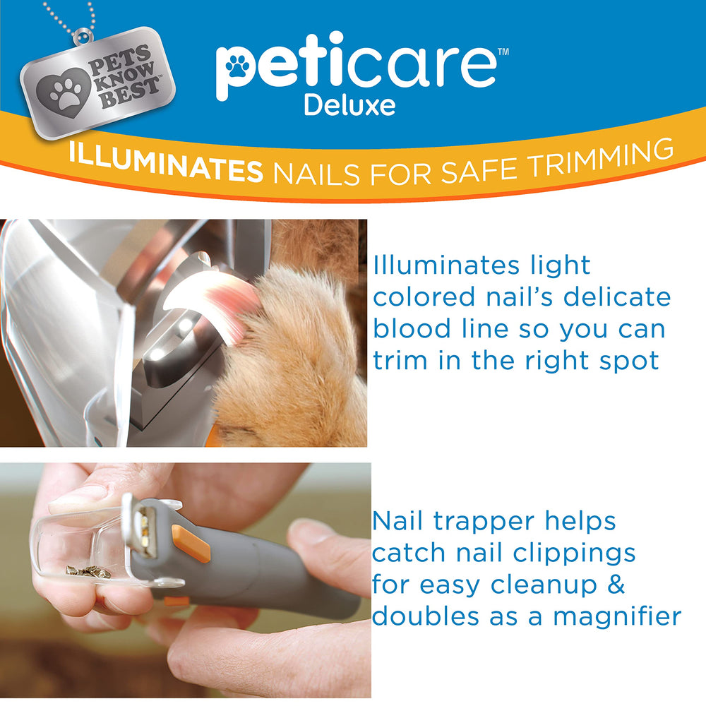 PetiCare integrated nail trapper catches clippings to keep grooming tidy.
