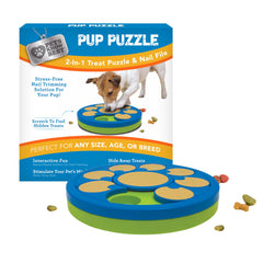 Pets Know Best Pup Puzzle nail file in action offering gentle grooming and distraction.