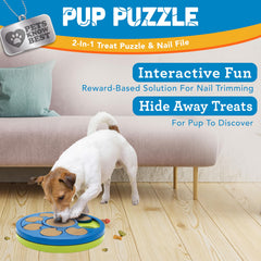 Pets Know Best Pup Puzzle safe abrasive surface supports comfortable nail care.