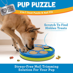 Pets Know Best Pup Puzzle treat tray visible during rewarding play.