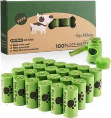 Pets N Bags poop bags roll with dispenser for easy on-the-go cleanup.