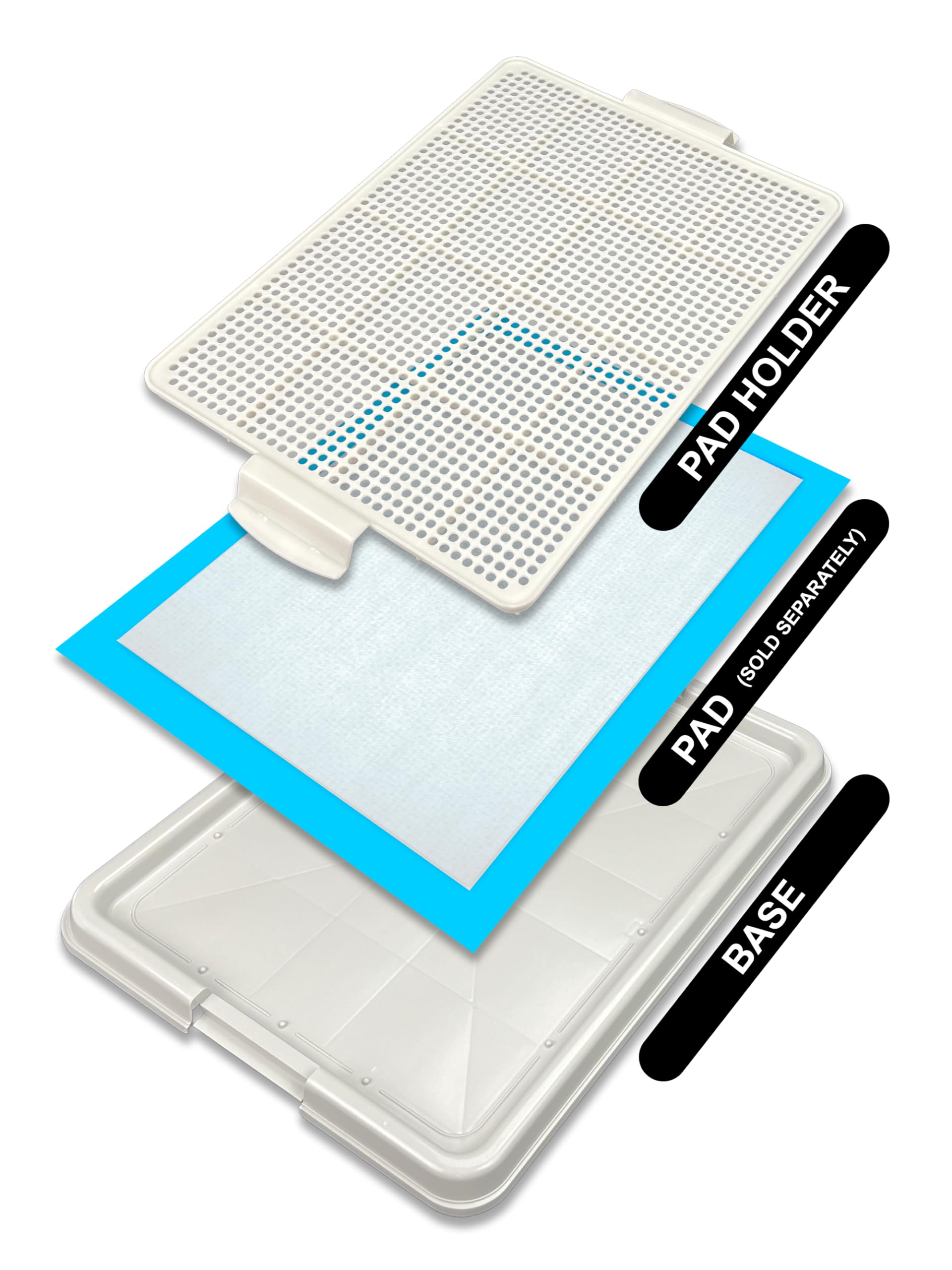 Pets-N-Me gray pee pad holder made from durable PP plastic.
