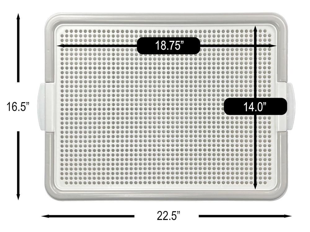 Pets-N-Me gray pee pad holder with detachable mesh for easy cleaning.