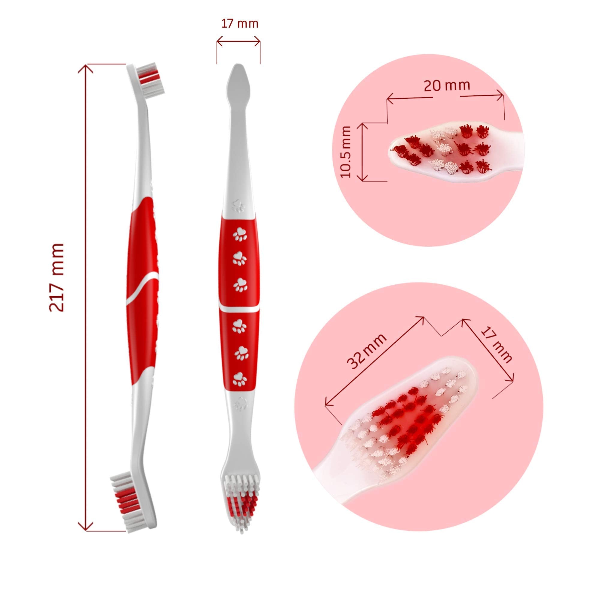Pets & Pupps extra-soft bristles gently protect gums while brushing