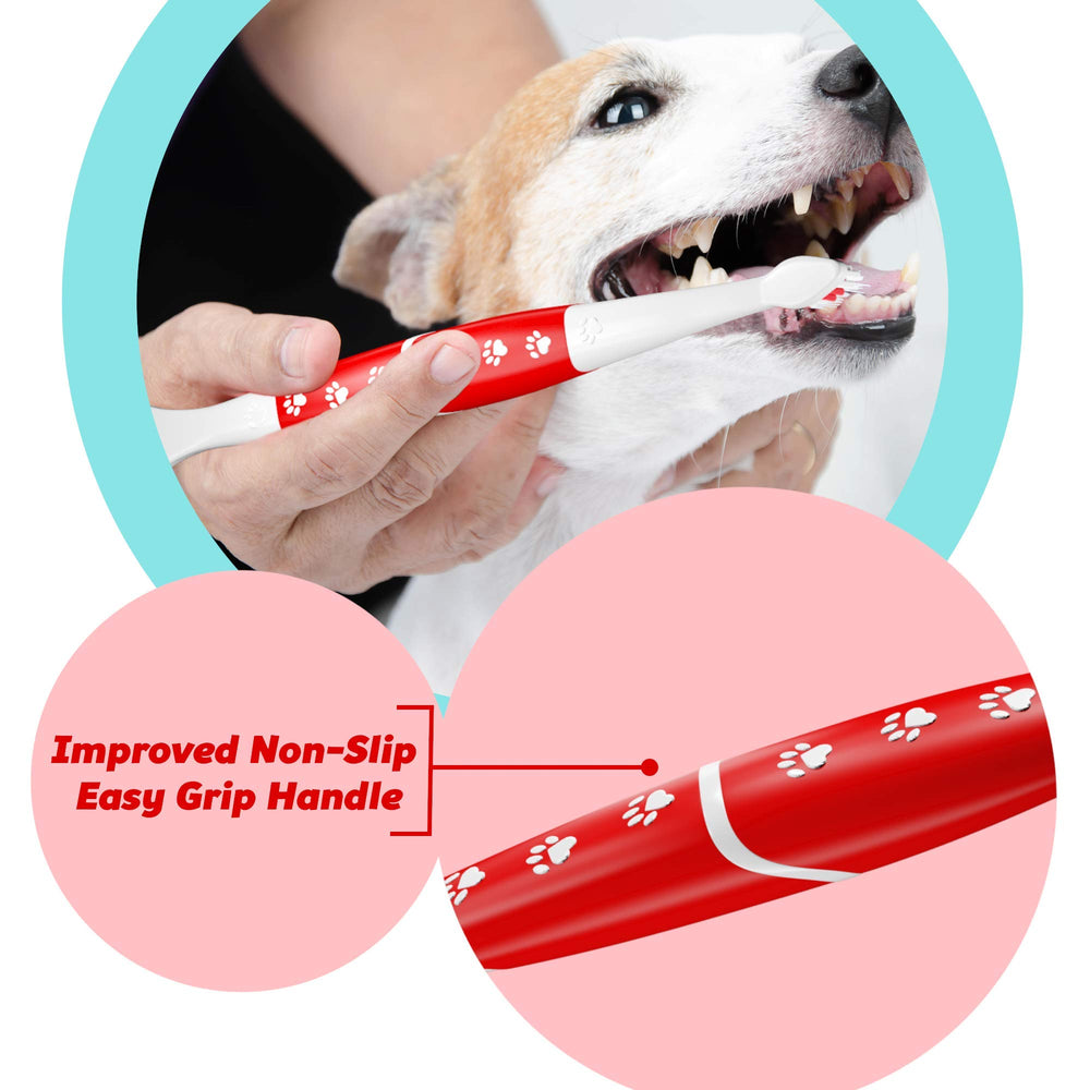 Pets & Pupps dual-head design reaches back molars for full-mouth care