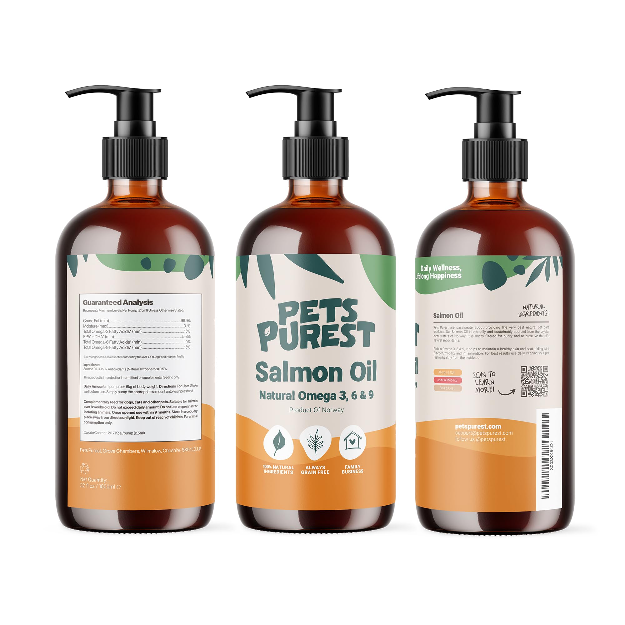 Pets Purest Salmon Oil stays fresh with natural tocopherols until the last drop.