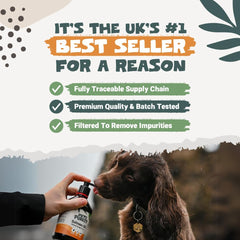 Pets Purest Salmon Oil hydrates skin to support a healthy fur look.