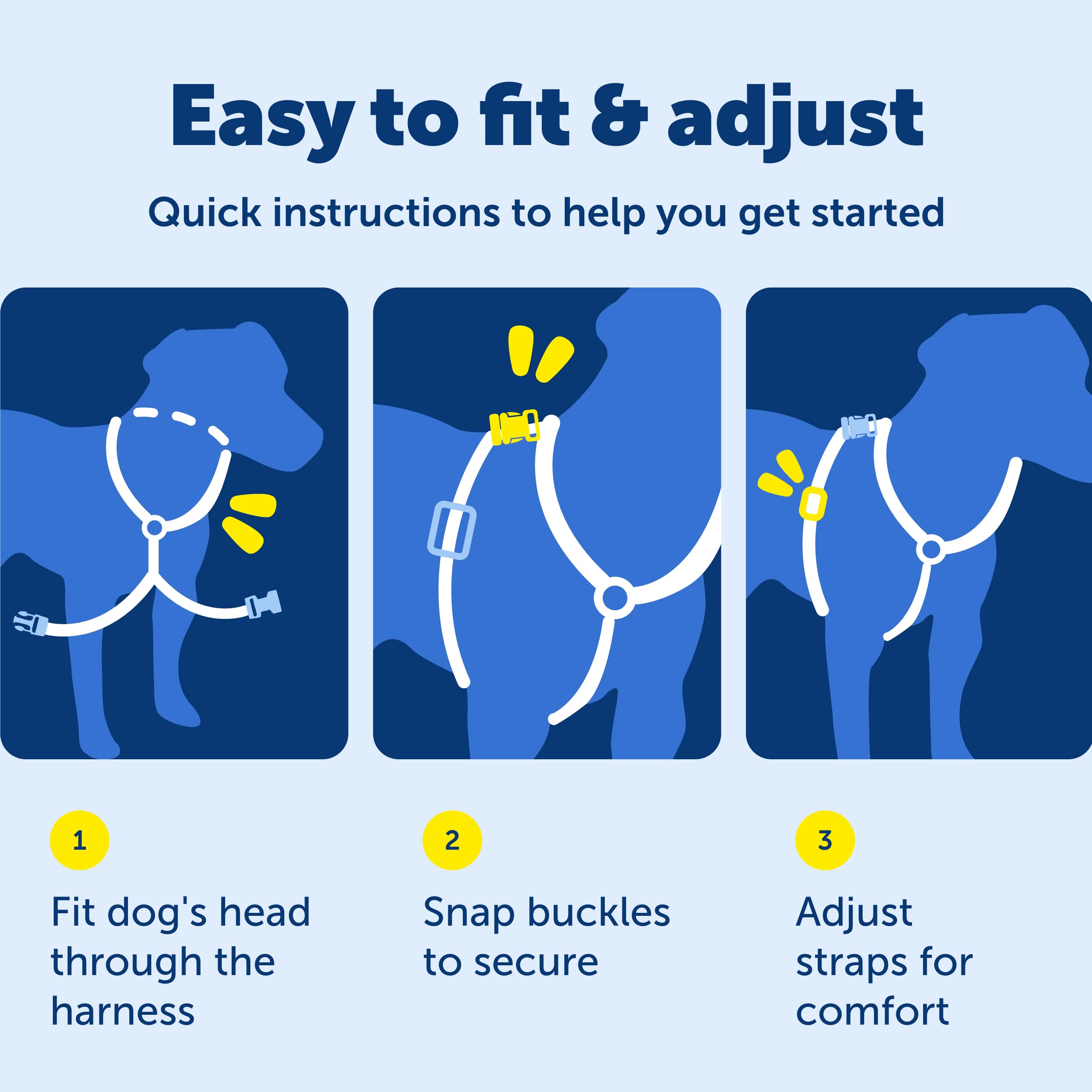PetSafe plum harness with five adjustment points for a custom fit.