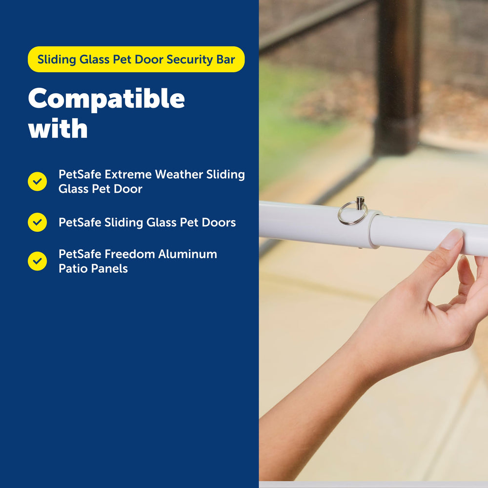 PetSafe adhesive strips enable drill-free setup for temporary or rental use.