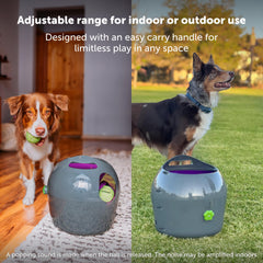 PetSafe launcher with adjustable distance and angle settings for customization.