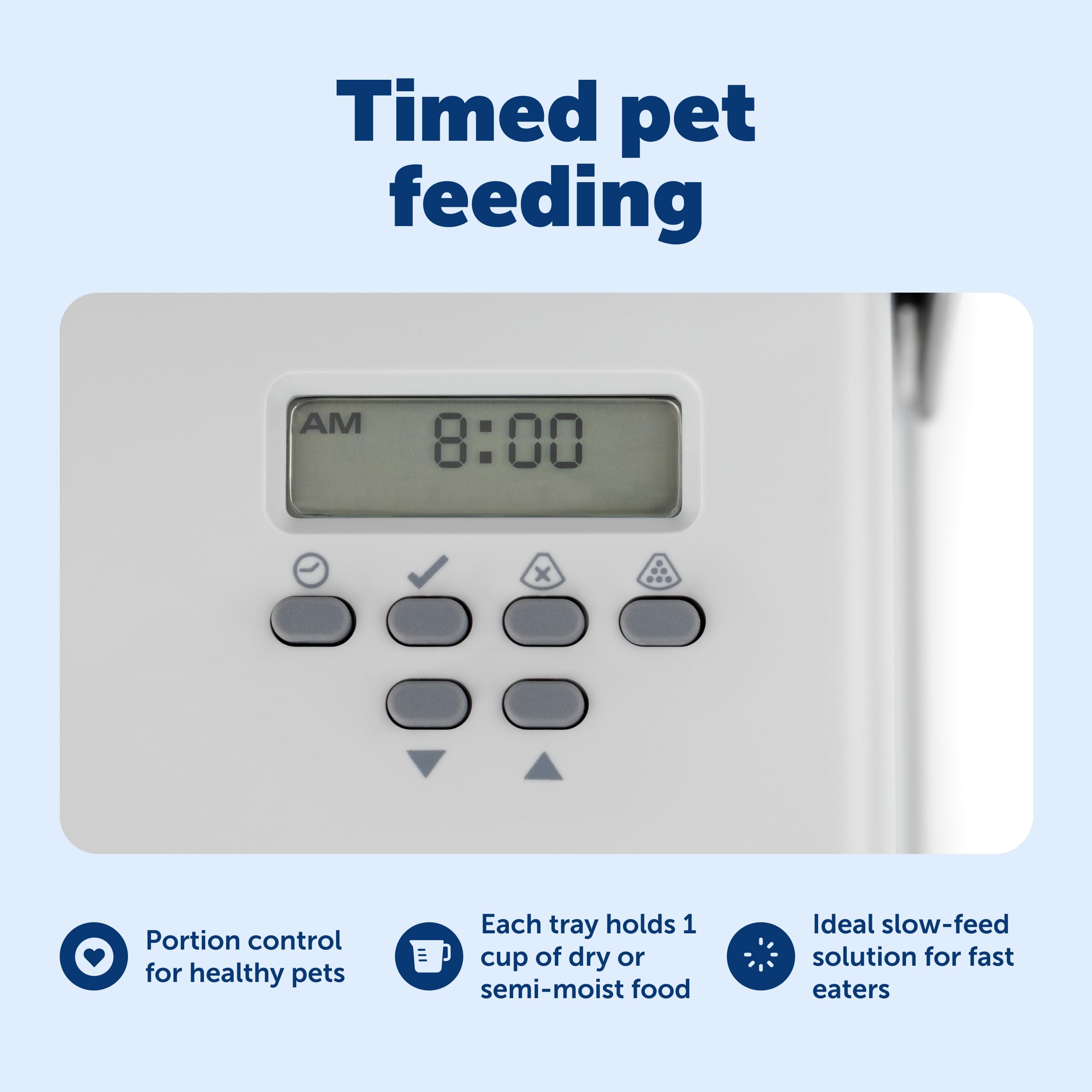 PetSafe feeder battery compartment showing four D-cell battery access for reliability
