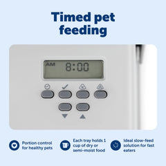 PetSafe feeder battery compartment showing four D-cell battery access for reliability