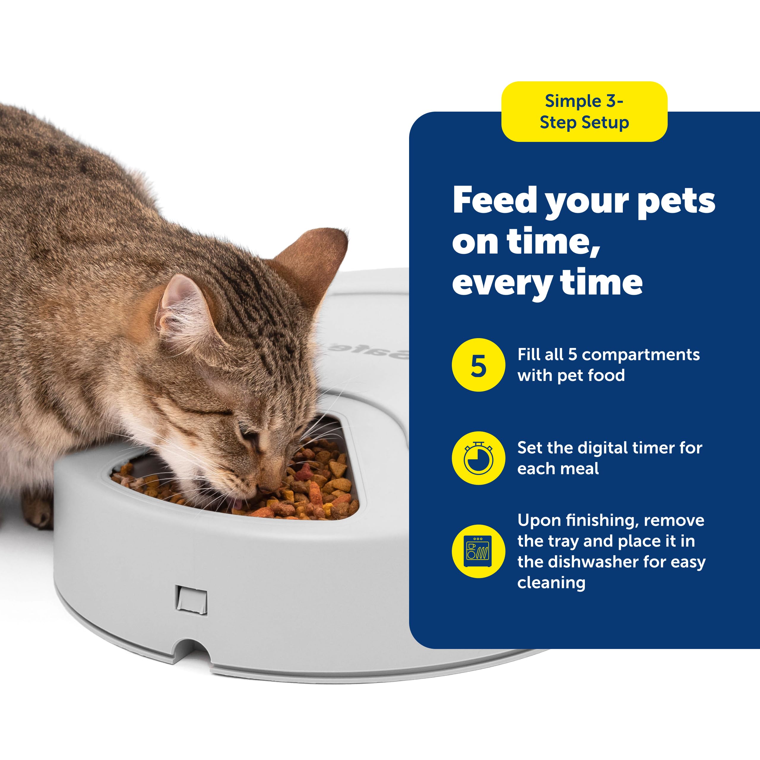 PetSafe feeder removable dishwasher-safe tray for easy cleanup after meals