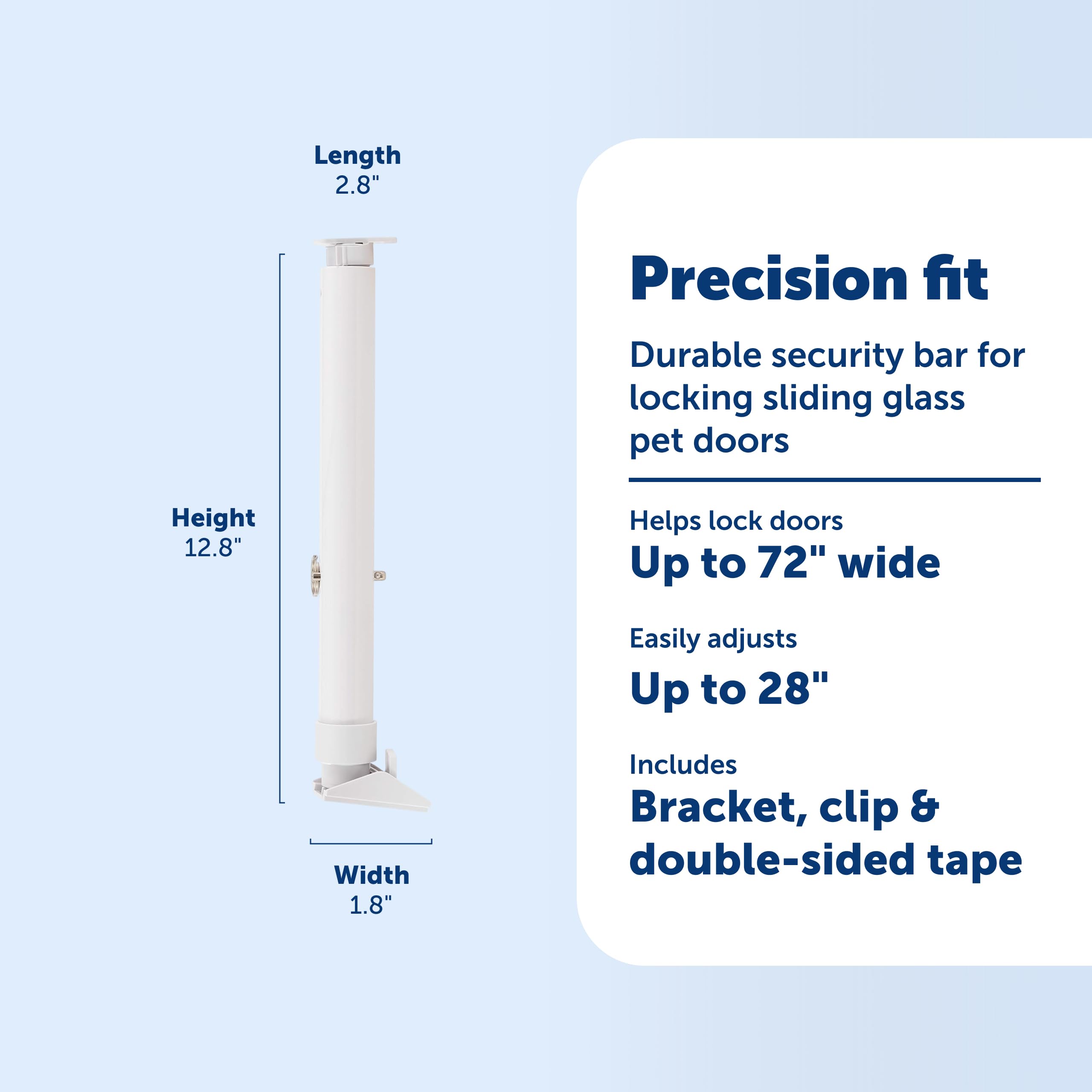 PetSafe bar mounted between frame and panel highlights easy, secure installation.