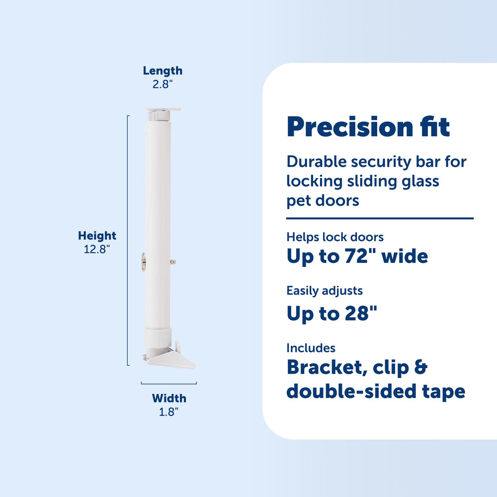 PetSafe bar mounted between frame and panel highlights easy, secure installation.