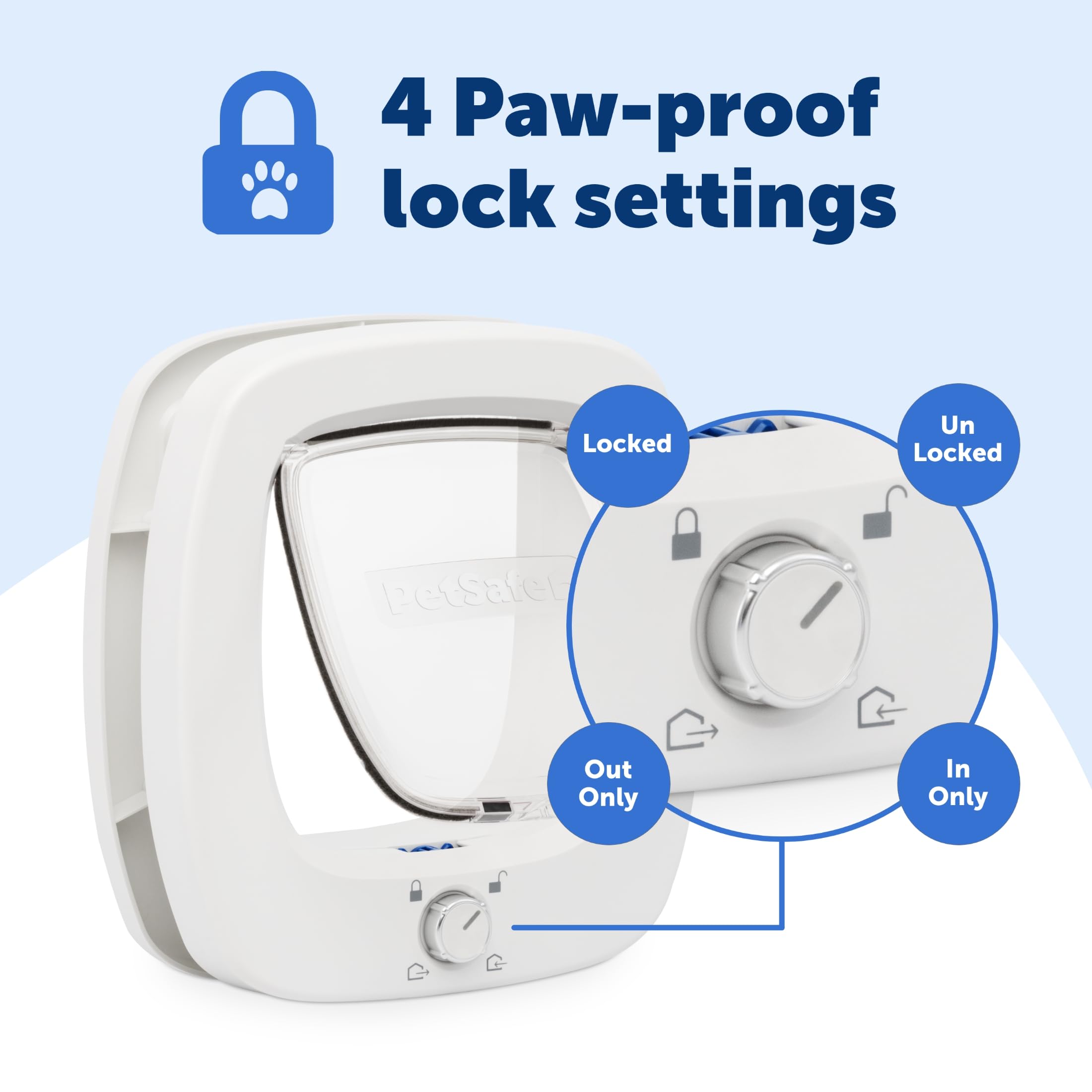 PetSafe Big Cat Door quiet soft-close flap reduces noise and reduces door slam risk.