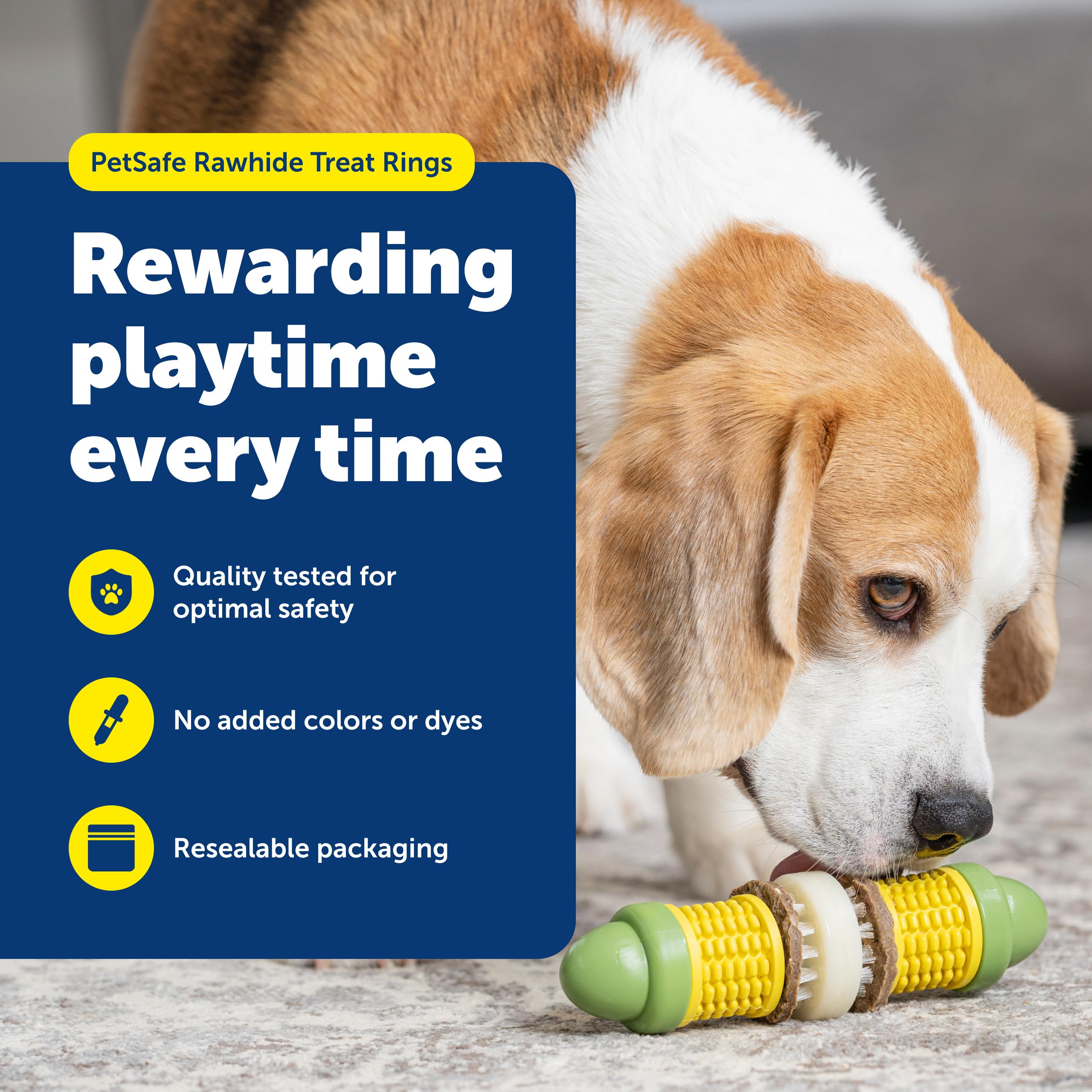 PetSafe Busy Buddy treat rings rawhide flavor keeps dogs engaged