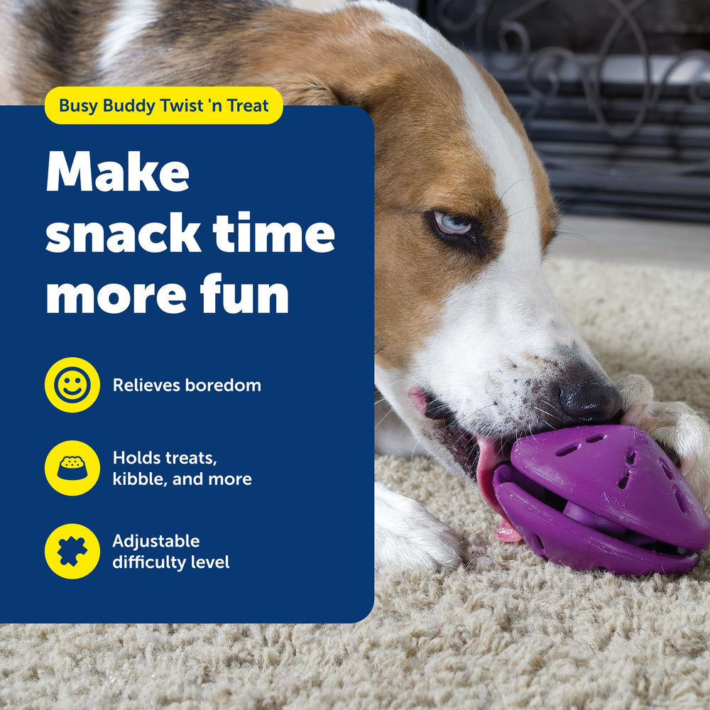 PetSafe Busy Buddy Twist 'n Treat large side view highlighting interactive treat holding.