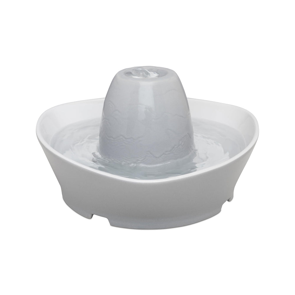 PetSafe ceramic fountain with 60-ounce capacity invites cats and small dogs to drink.