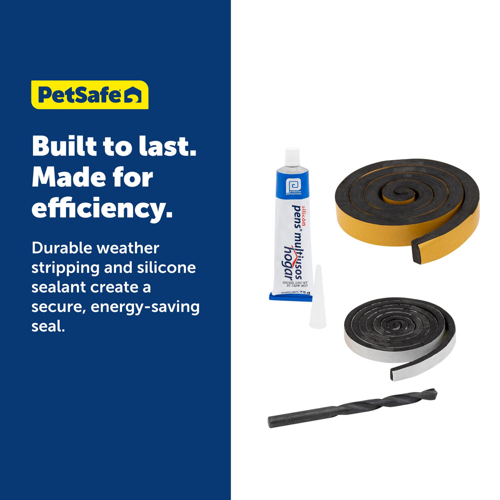 Petsafe clear silicone sealant with applicator ensures durable bond.