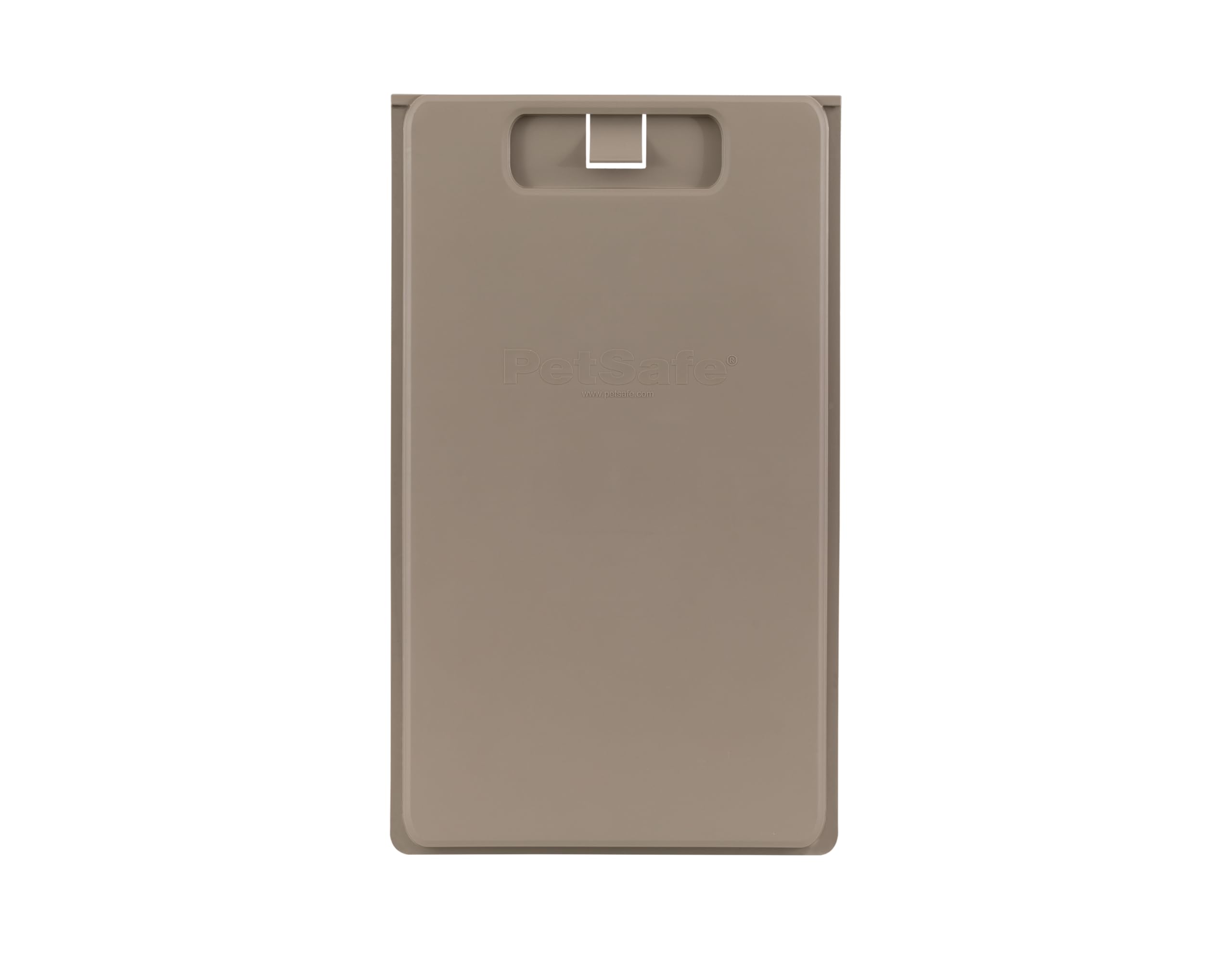PetSafe closing panel door cover in durable plastic blocks drafts and controls access.