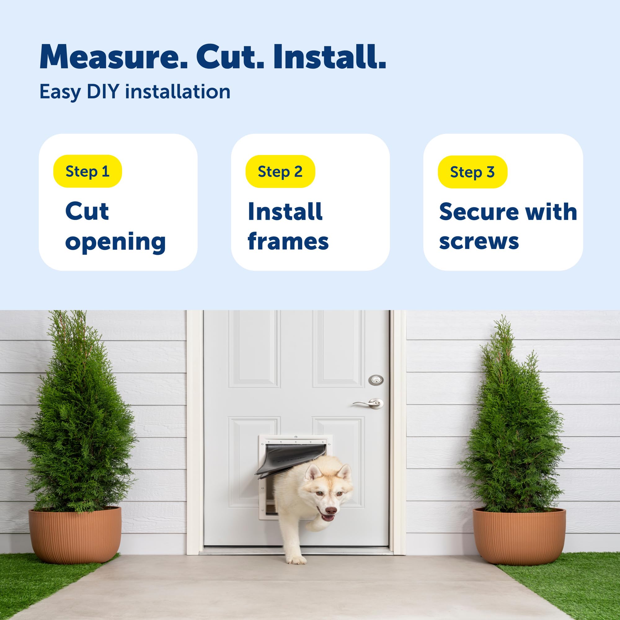 PetSafe closing panel demonstrates optional weather protection feature