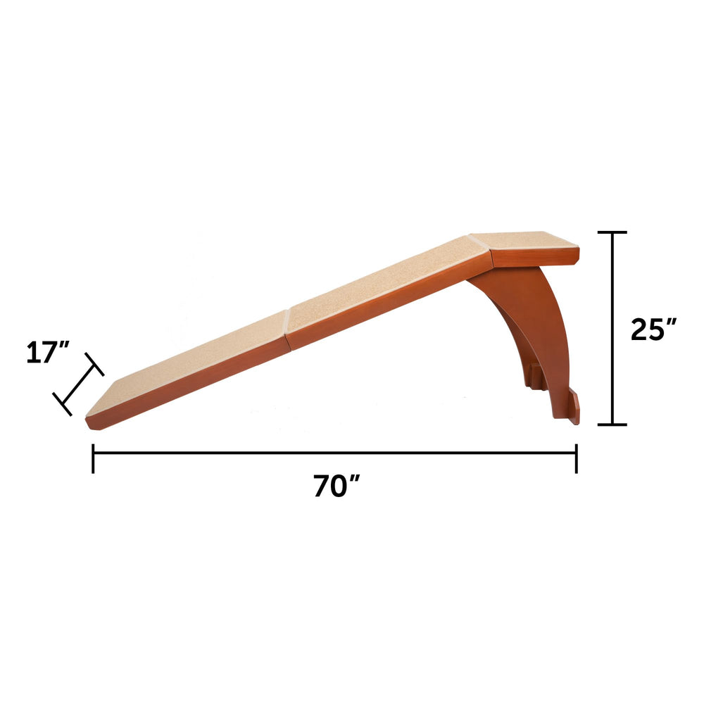 PetSafe CozyUp Bed Ramp cherry finish emphasizes furniture-grade style in any room.