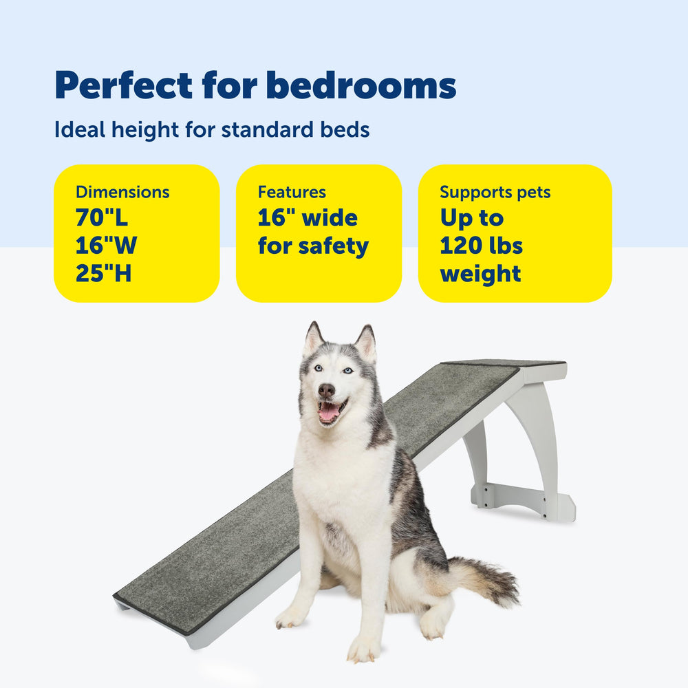 PetSafe CozyUp bed ramp wood construction showcases furniture-grade quality that blends with décor.