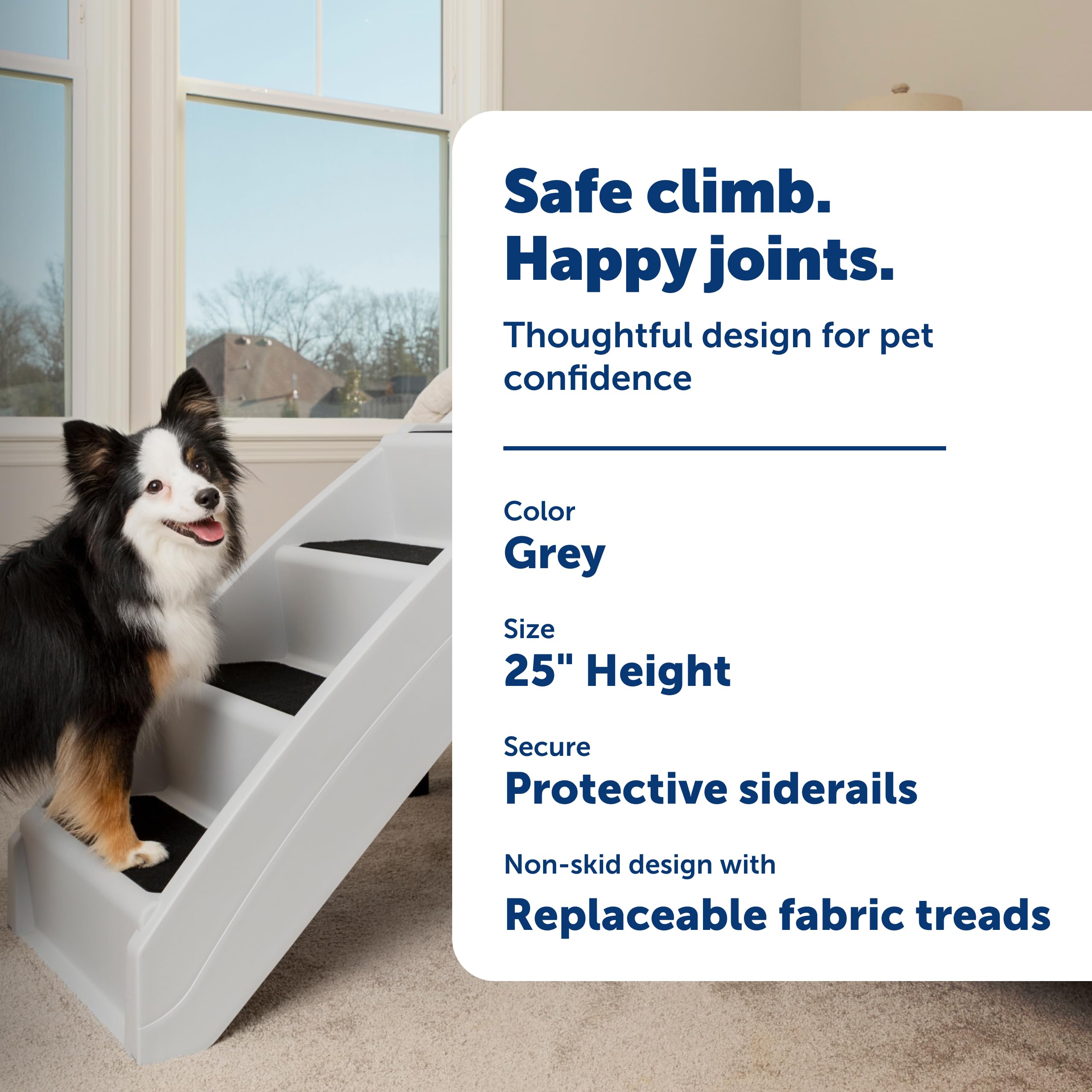 Petsafe CozyUp non-slip feet keep stairs steady on any floor.