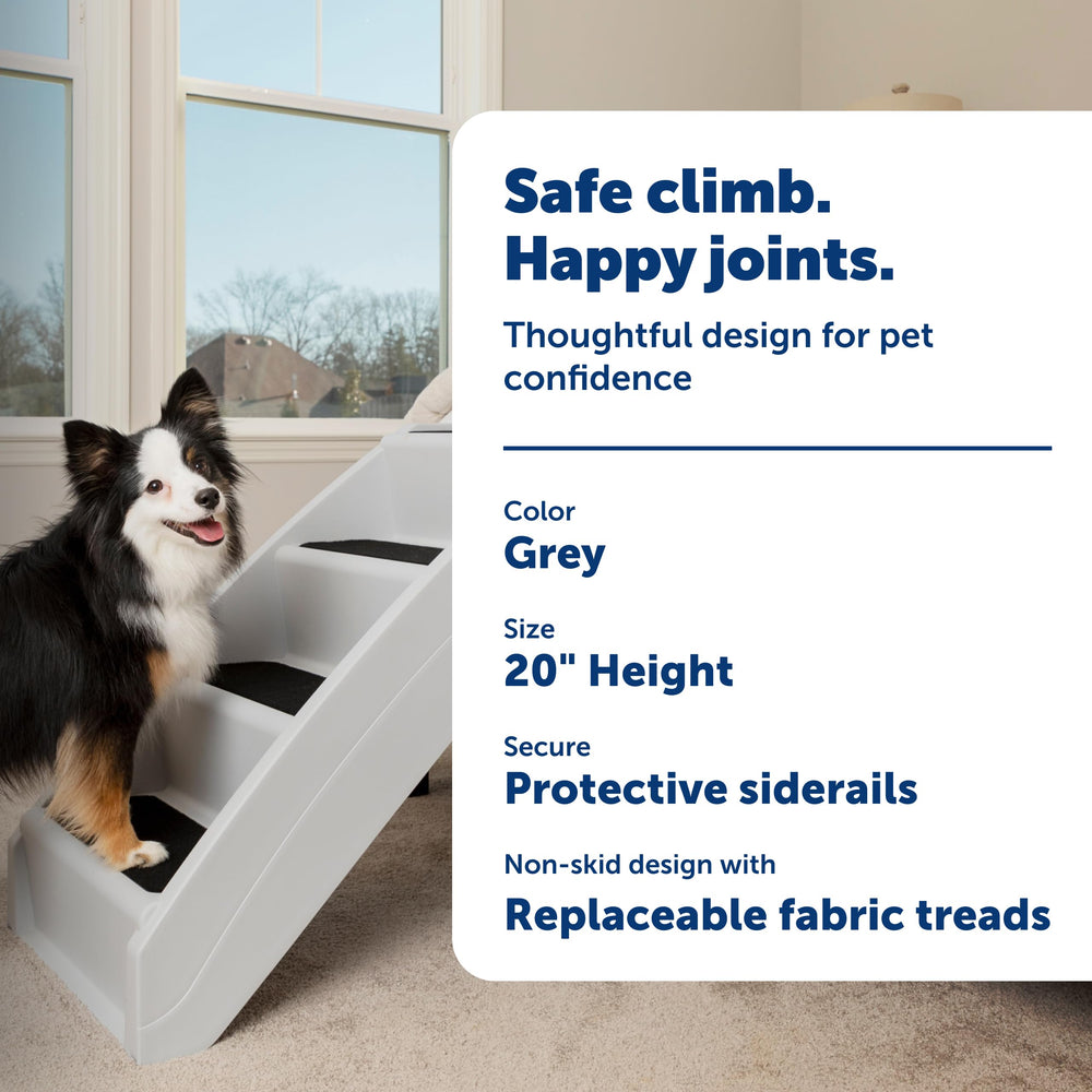 Grey CozyUp stairs with non-slip feet for stable climbs.