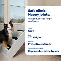 Grey CozyUp stairs with non-slip feet for stable climbs.