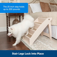 Non-slip feet and side rails on CozyUp pet stairs