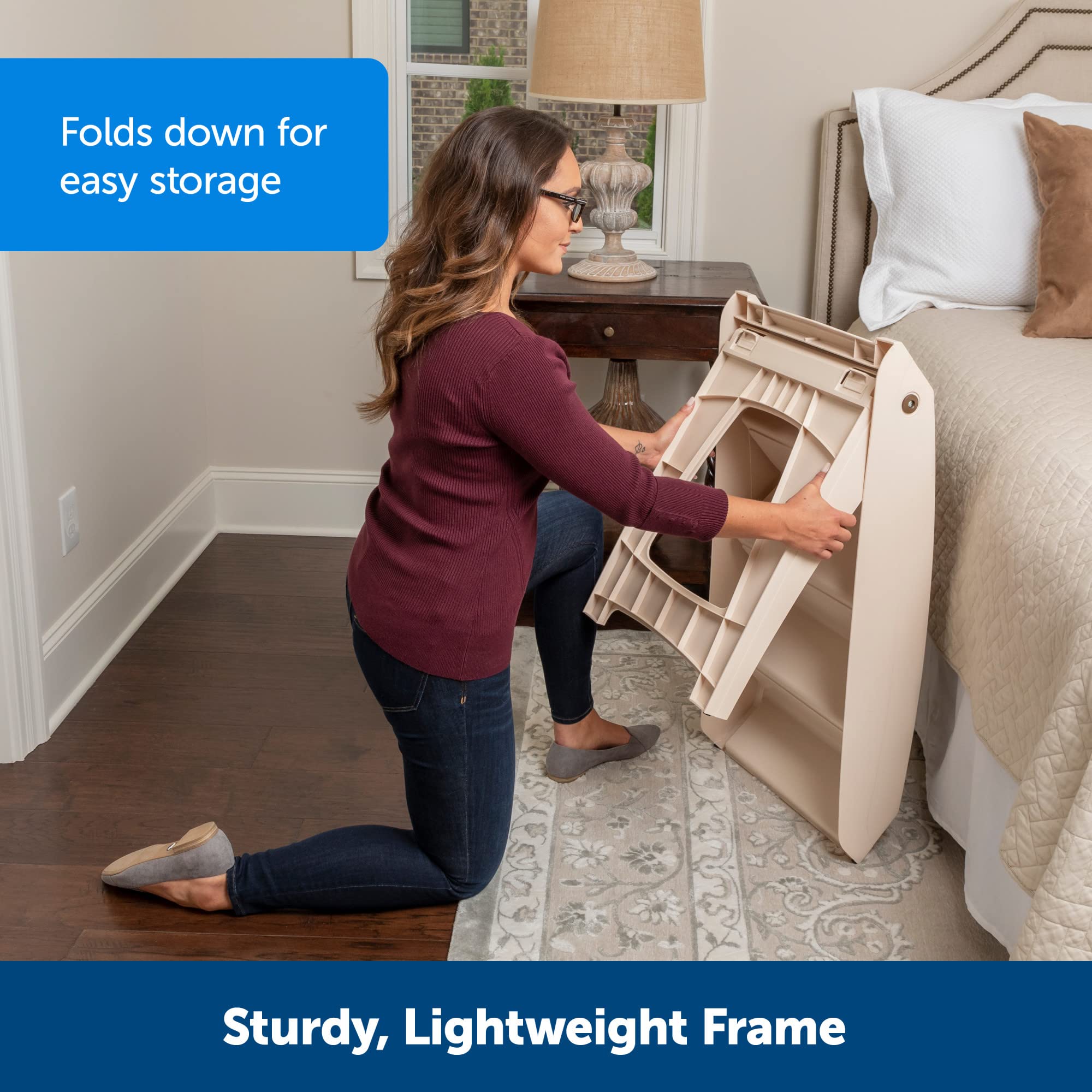 PetSafe CozyUp non-slip folding steps with side rails for steady climbs.