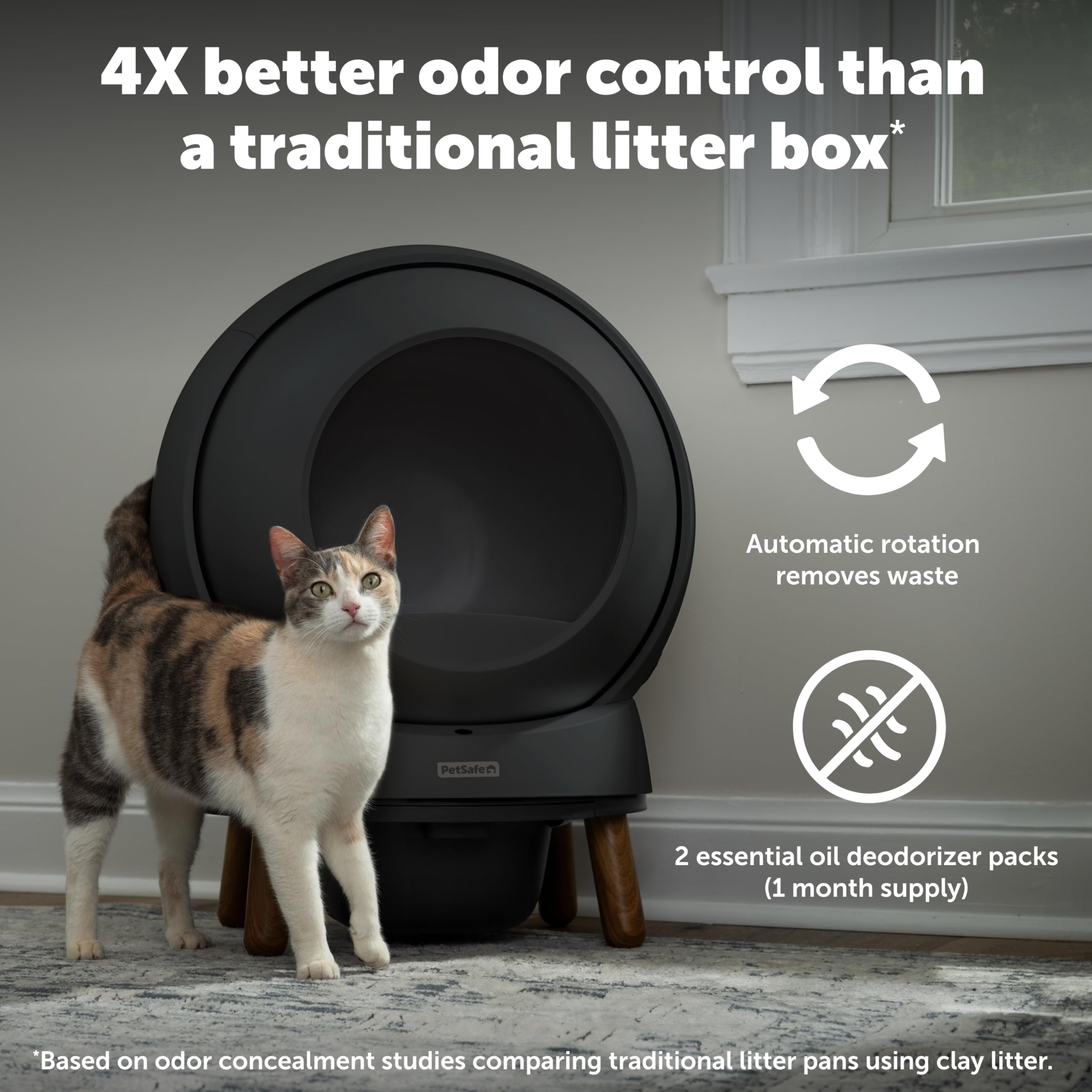 PetSafe deodorizer bottle closeup for long-lasting freshness
