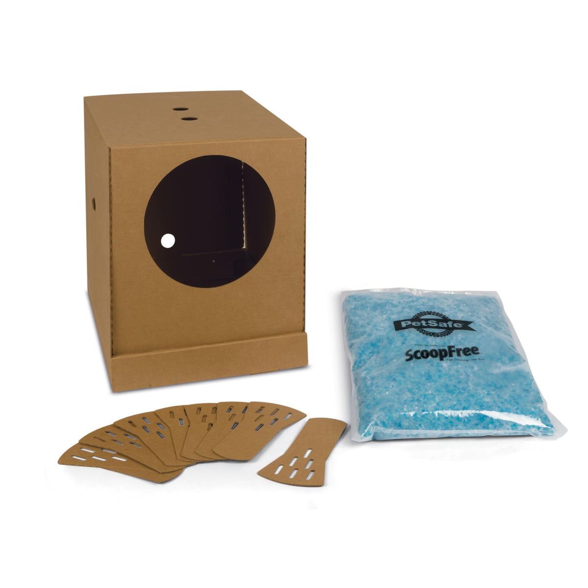 PetSafe disposable cat litter box collapsible for travel with sturdy build.