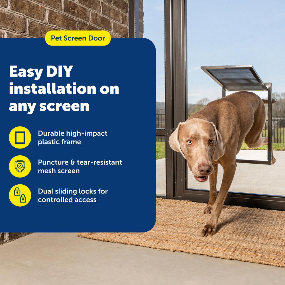 PetSafe wind-lock detail showing breeze-resistant locking for secure passage.
