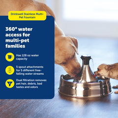 PetSafe Drinkwell 360-degree water access shows convenient drinking from any side