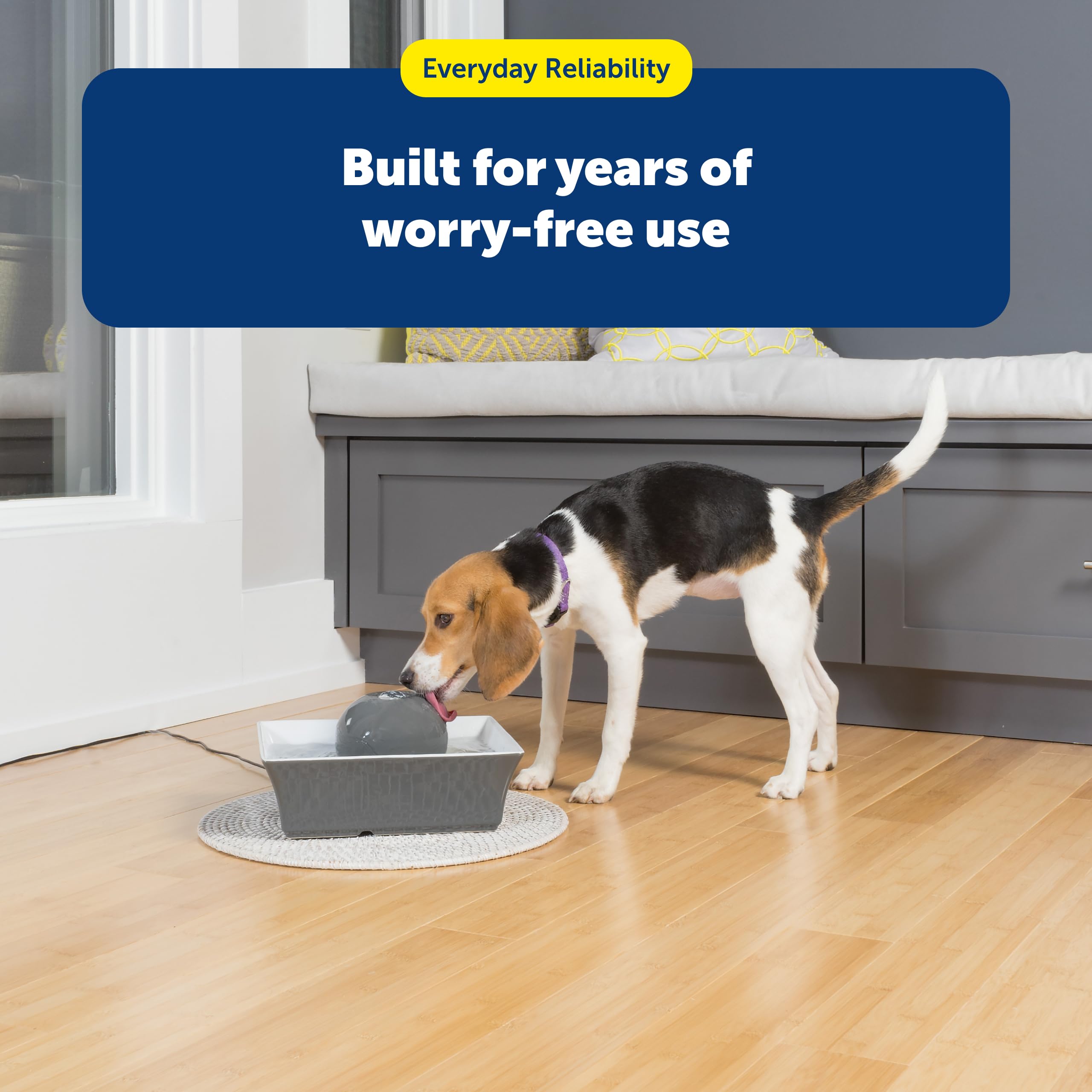 PetSafe Drinkwell ceramic fountain decor-friendly placement in living spaces