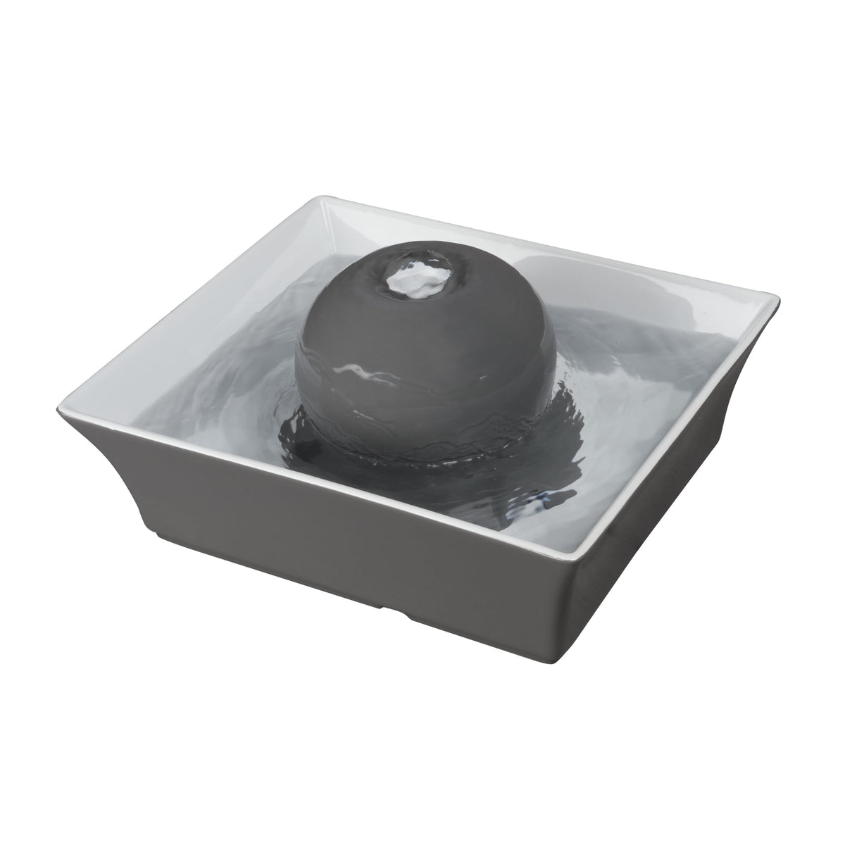 PetSafe Drinkwell ceramic fountain front view showing modern square design and hydration focus