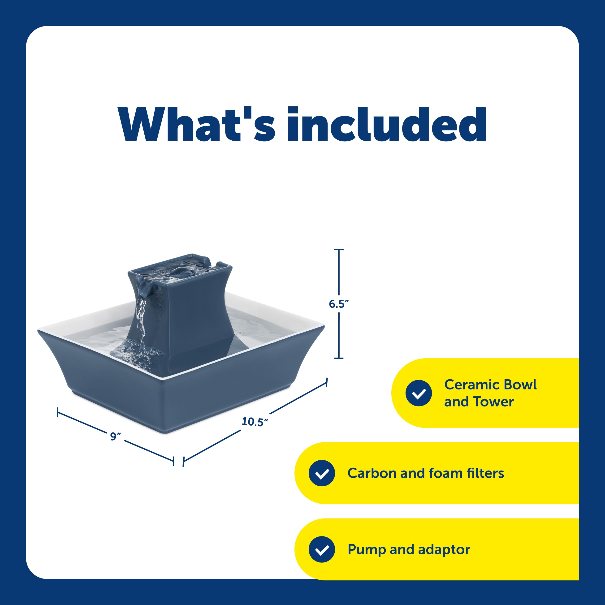 PetSafe Drinkwell Pagoda ceramic body ensures durable, pet-friendly hygiene