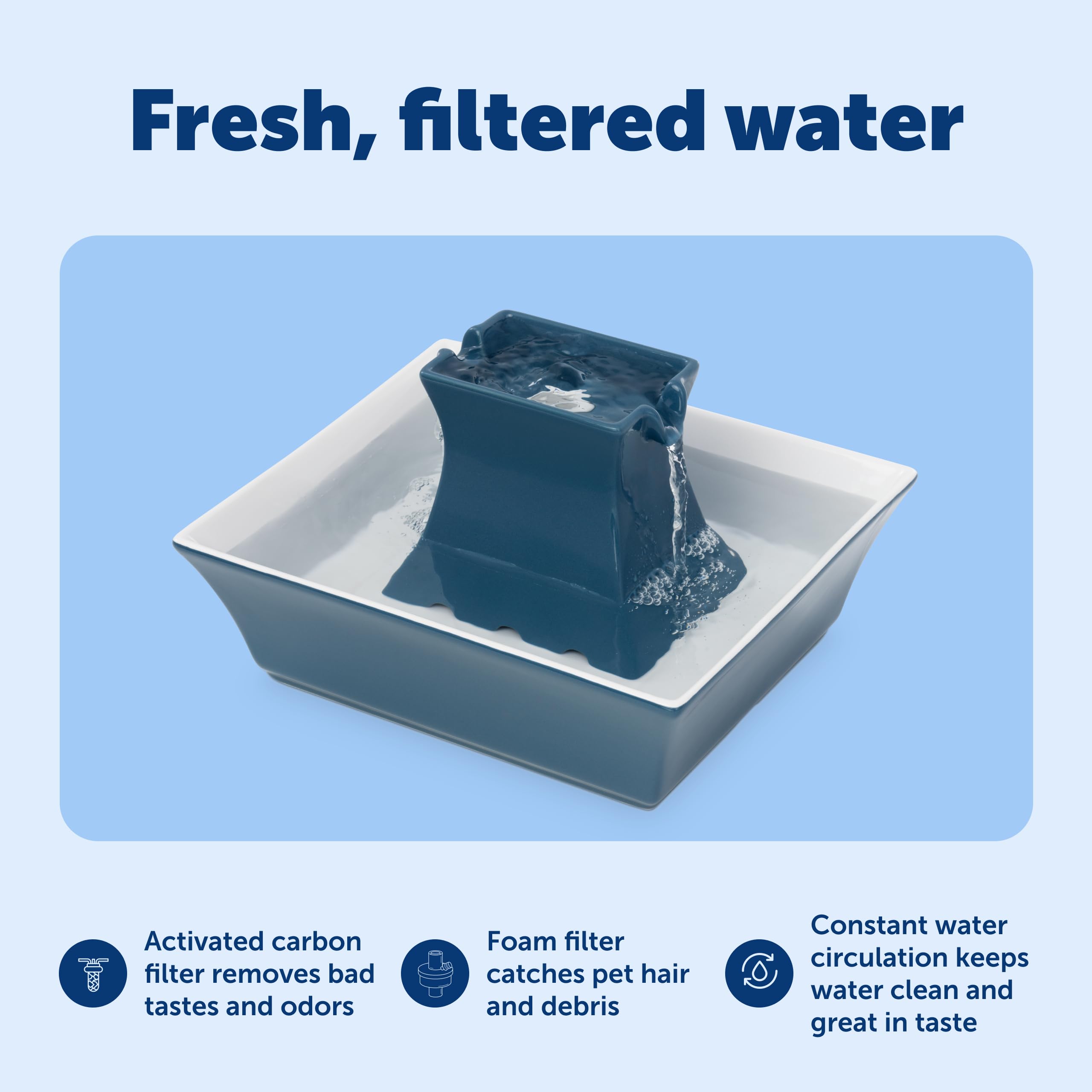 PetSafe Drinkwell Pagoda filtration system keeps water fresh and clean