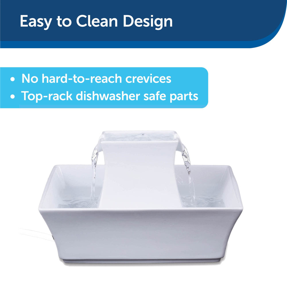 Petsafe Drinkwell Pagoda ceramic body emphasizes durability and cleanliness.