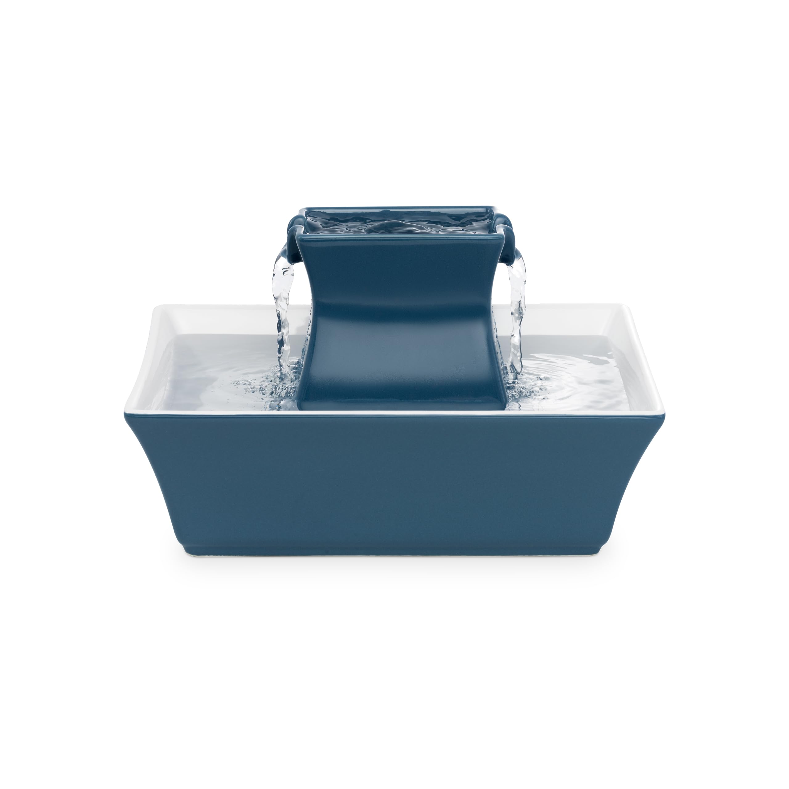 PetSafe Drinkwell Pagoda front view showing elevated ceramic fountain for multi-pet hydration