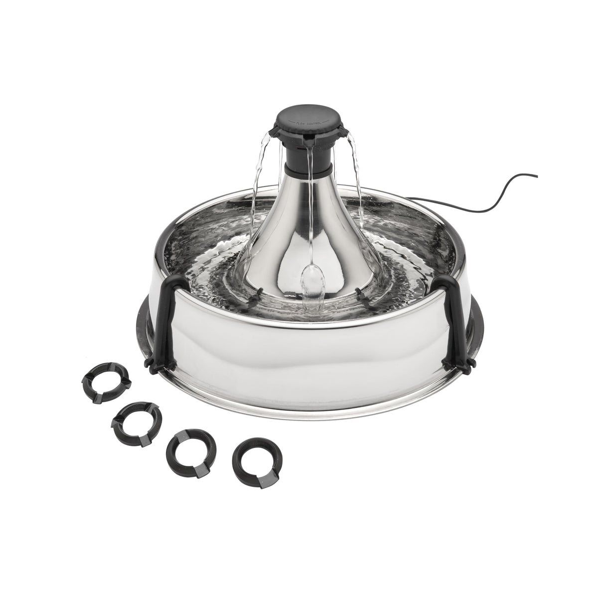 PetSafe Drinkwell stainless 360 fountain front view promotes hydration for multiple pets