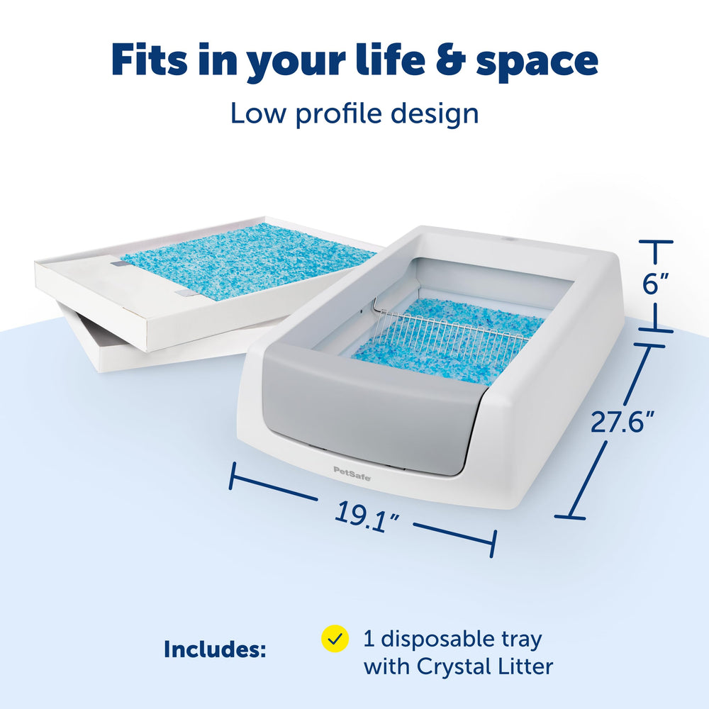 PetSafe easy disposal lid on trays speeds cleanup.