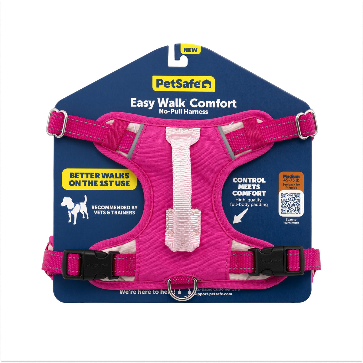 PetSafe Easy Walk harness front padding provides gentle control and comfort.