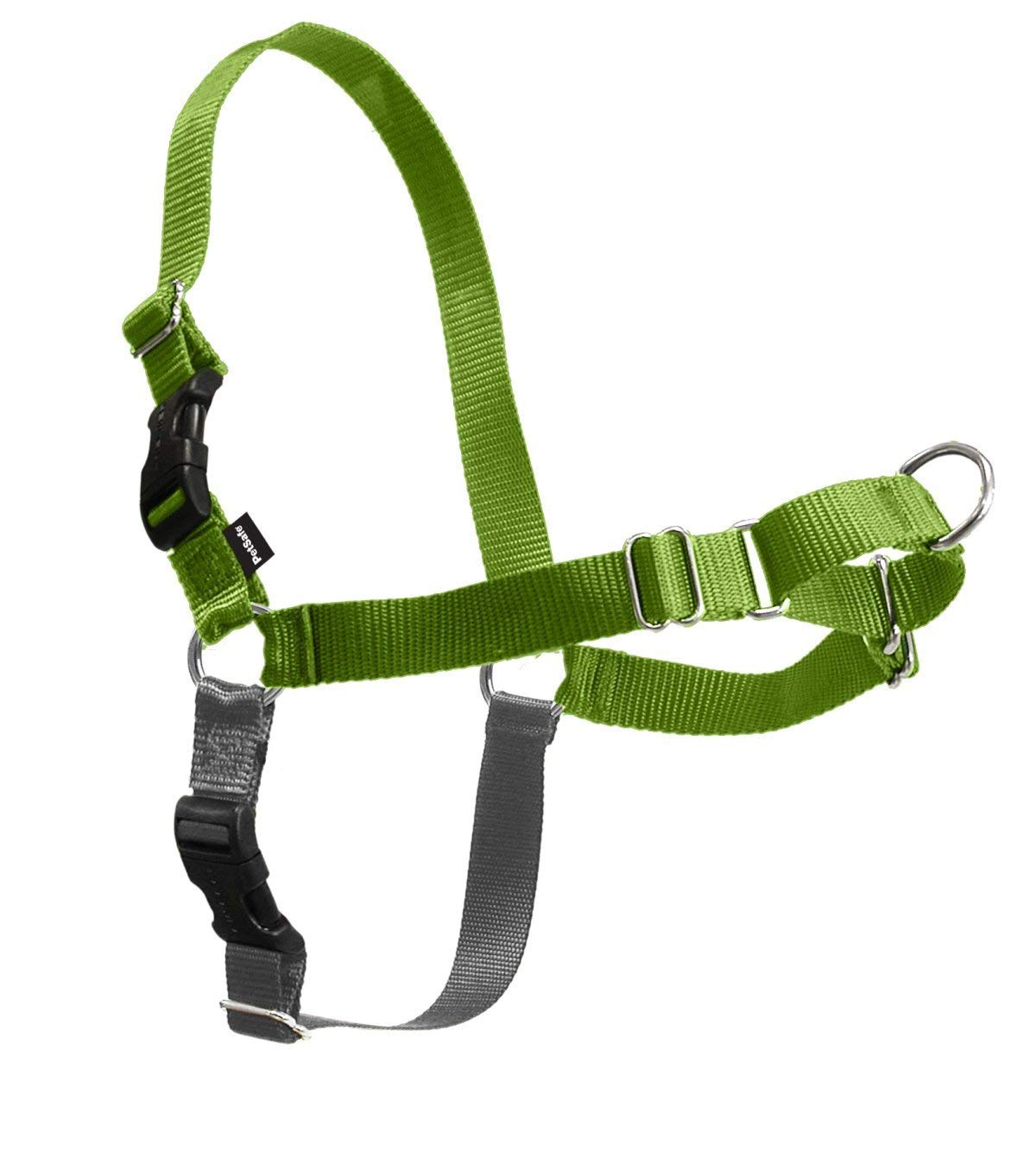 PetSafe Easy Walk harness apple-green-color adds visibility and style on walks.