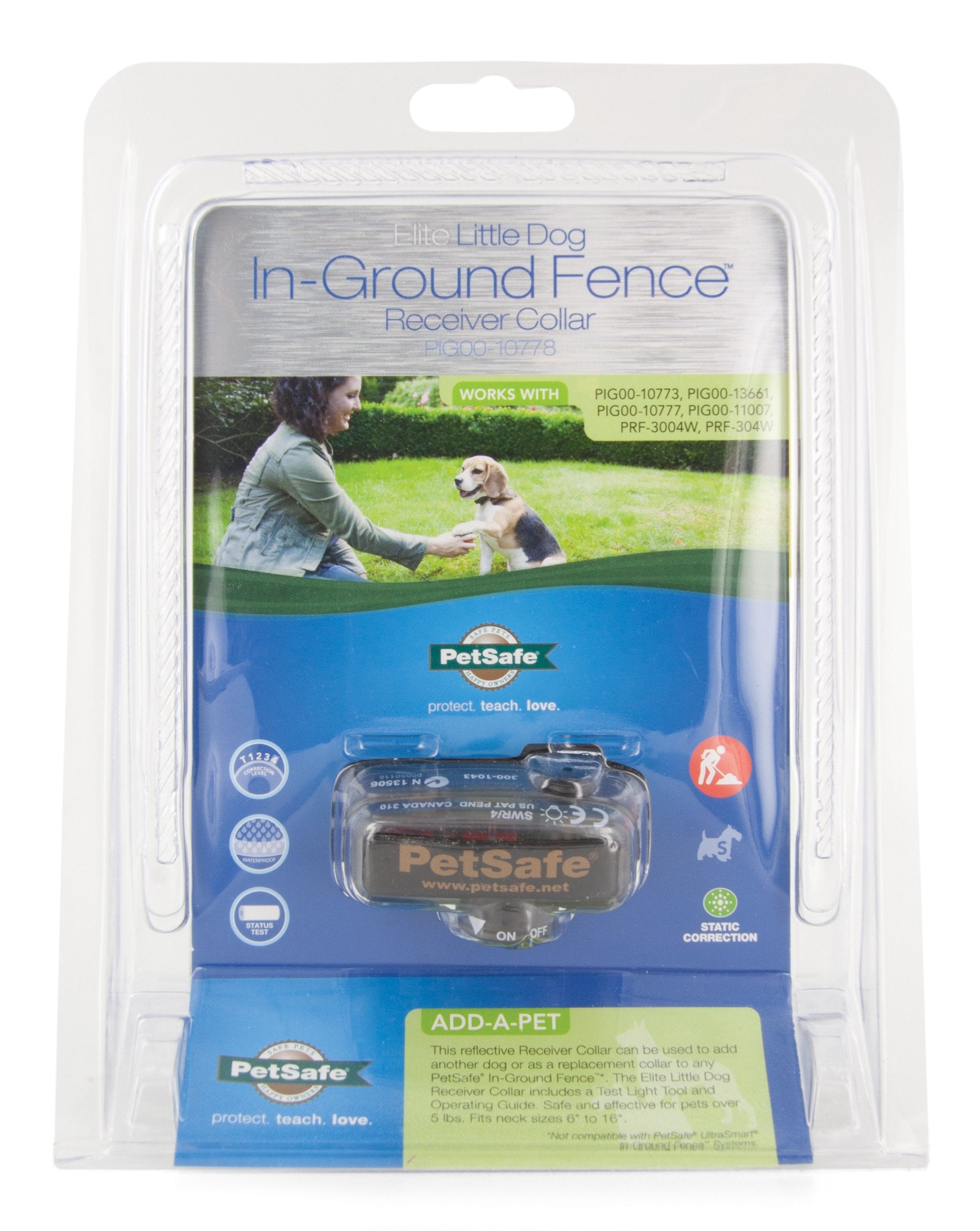 Petsafe Elite Little Dog receiver collar with tone and static correction supports training.